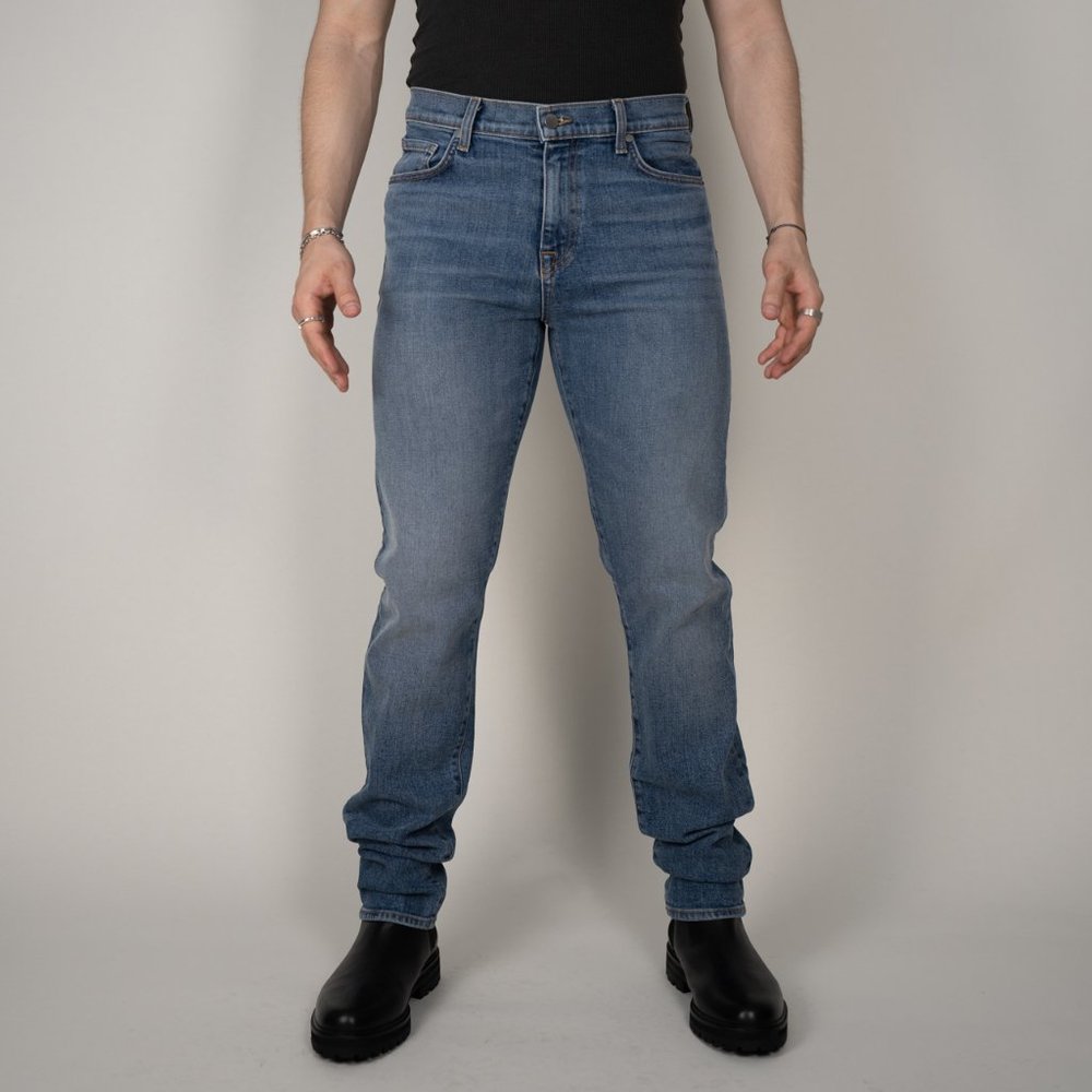 BLDWN Modern Slim Jeans in Mid Blue Wash 31x34